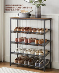 LEDREM Shoe Rack, 5-Tier Shoe Rack Organizer For Closet Entryway With Storage Shelves And Top, Freestanding - thumbnail 5