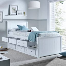 Bedmaster Zara White 3 Drawer Storage Guest Bed With Pocket Mattresses - thumbnail 2