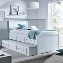 Bedmaster Zara White 3 Drawer Storage Guest Bed With Pocket Mattresses - thumbnail 1