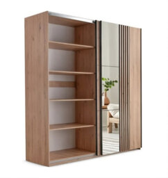 Arte Sintra 203Cm Sliding Wardrobe - Artisan Oak, Sleek Storage Meets Trendy Warmth - thumbnail 4
