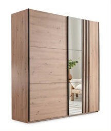 Arte Sintra 203Cm Sliding Wardrobe - Artisan Oak, Sleek Storage Meets Trendy Warmth - thumbnail 3