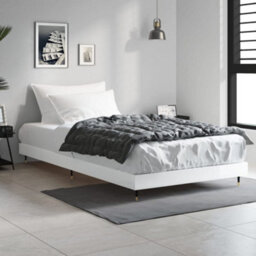 Berkfield Bed Frame High Gloss White 90X190 Cm 3Ft Single Engineered Wood - thumbnail 3