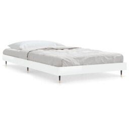 Berkfield Bed Frame High Gloss White 90X190 Cm 3Ft Single Engineered Wood - thumbnail 2