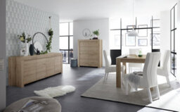 FurniComp LTD Furnicomp Roma Oak Effect 2 Door 3 Drawer Wide Sideboard - thumbnail 5