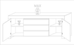 FurniComp LTD Furnicomp Roma Oak Effect 2 Door 3 Drawer Wide Sideboard - thumbnail 4