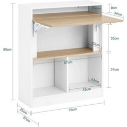 Elegant Wall-Mounted Folding Desk With 5 Storage Shelves - thumbnail 2