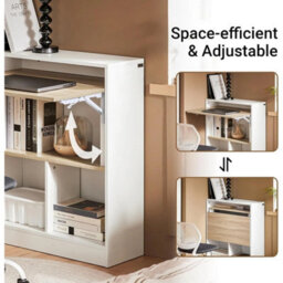 Elegant Wall-Mounted Folding Desk With 5 Storage Shelves - thumbnail 4