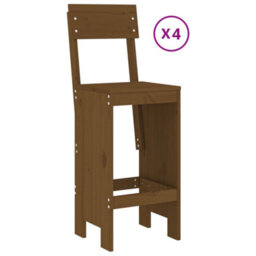Berkfield 5 Piece Garden Bar Set Honey Brown Solid Wood Pine - thumbnail 3