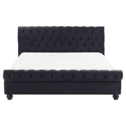 Beliani Bed Velvet Avallon 160 X 200 Cm (Eu King Size) Black - thumbnail 4