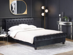 Beliani Bed Velvet Avallon 160 X 200 Cm (Eu King Size) Black - thumbnail 2