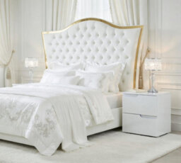 Amos Mann Furniture Cellini White Gloss 2 Drawer Bedside Table