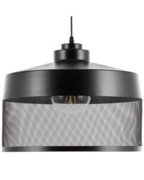 Beliani Pendant Lamp Black Metal Mesh Vintage Ceiling Light, 41Cm Diameter, 99Cm Drop - thumbnail 2
