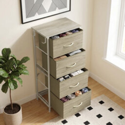 Homcom Fabric Chest Of Drawers, 4 Drawer Dresser For Bedroom, Natural Wood - thumbnail 8