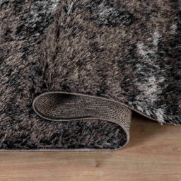 Modern Soft Two Tone Shimmer Shaggy Area Rugs Silver 200X290 Cm - thumbnail 5