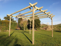 Arbor Garden Solutions Corbel Wooden Garden Pergola Kit, 4.8M X 4.8M (Natural Finish) - thumbnail 4