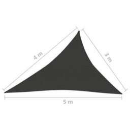 Berkfield Sunshade Sail 160 G/m2 Black 3X4X5 M Hdpe - thumbnail 6