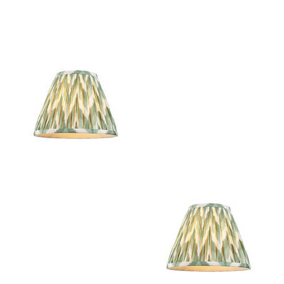 Loops Elegant Cotswold Green 2 Pack 25Cm Tapered Cylinder Lamp Shades - image 1