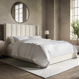 Stratus Interiors Madison Dusk Wing Back Ottoman Storage Bed Cream And Grey - Super King - thumbnail 2