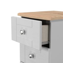 Santander Ready Assembled Matt Grey & Oak 5 Drawer Wide Bedside Chest (H)1074mm (W)395mm (D)411mm - thumbnail 4