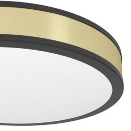 Eglo Pescaito Led Black And Gold Flush Round Ceiling Light, Large - thumbnail 3
