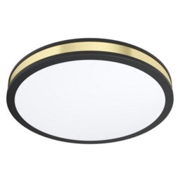 Eglo Pescaito Led Black And Gold Flush Round Ceiling Light, Large - thumbnail 2