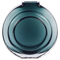 Beliani Flower Vase Kapeli Glass 15 Cm Turquoise