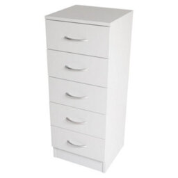 Home Treats Tall Chest Of 5 Drawers White Bedroom Furniture - thumbnail 8