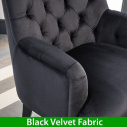 The Furniture Market Chatsworth Black Velvet Button Upholstered Armchair - thumbnail 5