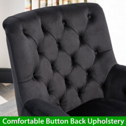 The Furniture Market Chatsworth Black Velvet Button Upholstered Armchair - thumbnail 4