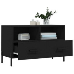 Walplus Tv Cabinet Black 80X36X50 Cm Engineered Wood - thumbnail 4