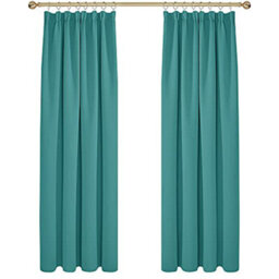 Deconovo Pencil Pleated Blackout Curtains Thermal Insulated Pencil Pleat Curtains 52 X 90 Inch Turquoise 2 Panels - thumbnail 1