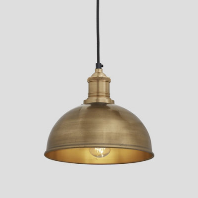 Industville Brooklyn Dome Pendant, 8 Inch, Brass, Brass Holder - image 1