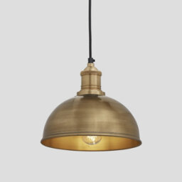 Industville Brooklyn Dome Pendant, 8 Inch, Brass, Brass Holder - thumbnail 1
