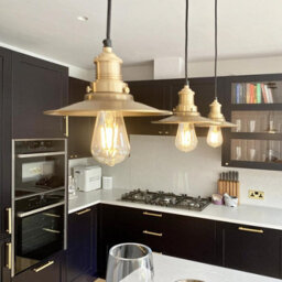 Industville Brooklyn Dome Pendant, 8 Inch, Brass, Brass Holder - thumbnail 3