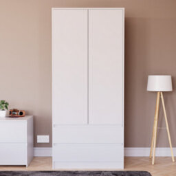 Lassic Vida Designs Denver 2 Door Wardrobe With Drawers, White (2) - thumbnail 2
