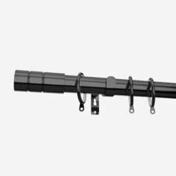 Black Nickel 28mm Barrel Fixed Length Metal Curtain Pole  380Cm - thumbnail 2