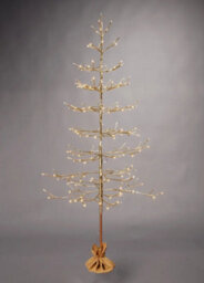 Festive Champagne Twig Christmas Tree With Trad Warm White Leds - 6Ft (180Cm) - thumbnail 2