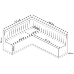 Dorel Home Sara Kitchen Corner Bench S In Grey Wax - thumbnail 5