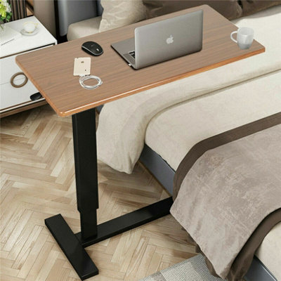 Fativo 80Cm W Adjustable Height 66-89.5Cm Heavy-Duty Rolling Cart Overbed Bedside Table Laptop Desk Medical Home Bed Tray - image 1