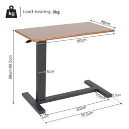 Fativo 80Cm W Adjustable Height 66-89.5Cm Heavy-Duty Rolling Cart Overbed Bedside Table Laptop Desk Medical Home Bed Tray - thumbnail 2