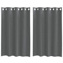 Berkfield Voile Curtains With Grommets 2 Pcs Dark Grey 140X175 Cm - thumbnail 2