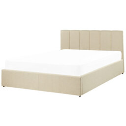 Beliani Ottoman Bed Fabric Dreux 140 X 200 Cm (Eu Double) Beige - thumbnail 4