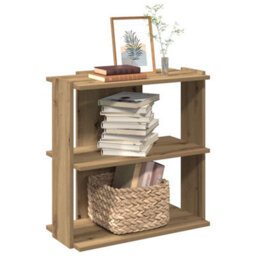 Berkfield Elegant Bookcase 3-Tier Artisan Oak 60X30X60 Cm Engineered Wood - thumbnail 2
