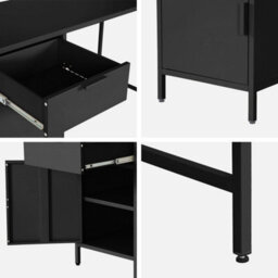 Sweeek - Children's Desk In Laminated Steel With 1 Drawer Black L 120 X D 50 X H 75 Cm - thumbnail 5