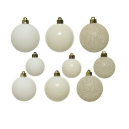 Decoris 30 Wool White Baubles Shatterproof Christmas Tree Hanging Decoration - thumbnail 9