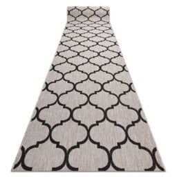 RugsX Runner Sizal Floorlux Design 20608 Moroccan Trellis Silver / Black 70   70X650 Cm - thumbnail 4