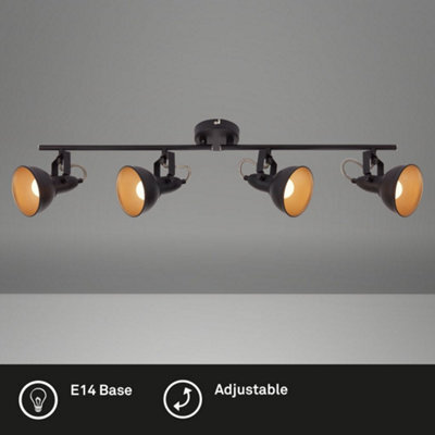 Briloner Ceiling Spot Light E14 Black Gold Adjustable 4 Way Ceiling Lamp - image 1
