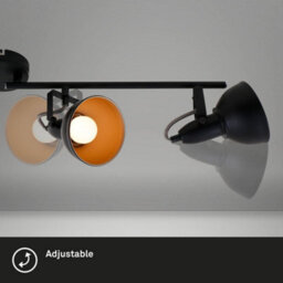 Briloner Ceiling Spot Light E14 Black Gold Adjustable 4 Way Ceiling Lamp - thumbnail 9