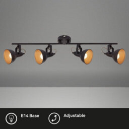 Briloner Ceiling Spot Light E14 Black Gold Adjustable 4 Way Ceiling Lamp - thumbnail 2