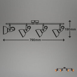 Briloner Ceiling Spot Light E14 Black Gold Adjustable 4 Way Ceiling Lamp - thumbnail 7